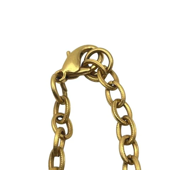 Gold Tone Victorian Revival Necklace Black Glass Medallions Tassel Pendant 36" - Picture 9 of 13